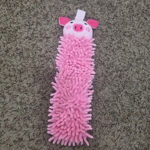 Norwex Kids Pet-To-Dry Pig Hand Towel Pink Chenille Microfiber BacLock 20901